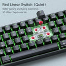 NÖRDIC 60% Wired mechanical gaming-keyboard with red switches, LED backlit, ultra-compact 61 keys, US layout