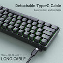 NÖRDIC 60% Wired mechanical gaming-keyboard with red switches, LED backlit, ultra-compact 61 keys, US layout