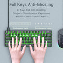 NÖRDIC 60% Wired mechanical gaming-keyboard with red switches, LED backlit, ultra-compact 61 keys, US layout