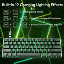 NÖRDIC 60% Wired mechanical gaming-keyboard with red switches, LED backlit, ultra-compact 61 keys, US layout