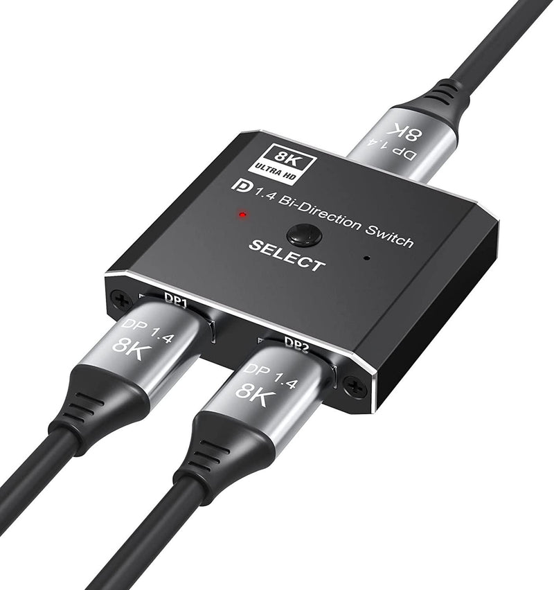 NÖRDIC 8K30Hz Displayport switch 2 to 1 and splitter 1 to 2, 4K120hz