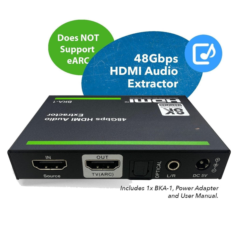 NÖRDIC 8K HDMI 2.1 ARC Extractor - SPDIF + 3.5mm extraction, HDMI CEC Dolby Digital/DTS, Atmos, Dolby Vision, HDR10+