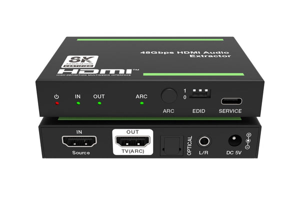 NÖRDIC 8K HDMI 2.1 ARC Extractor - SPDIF + 3.5mm extraction, HDMI CEC Dolby Digital/DTS, Atmos, Dolby Vision, HDR10+