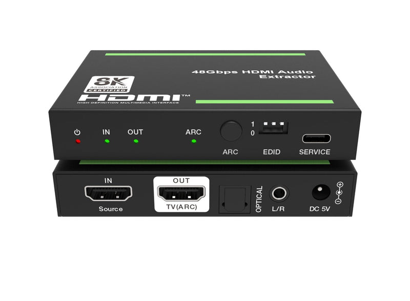 NÖRDIC 8K HDMI 2.1 ARC Extractor - SPDIF + 3.5mm extraction, HDMI CEC Dolby Digital/DTS, Atmos, Dolby Vision, HDR10+