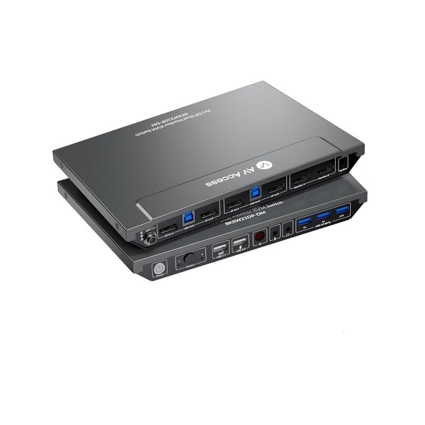AV Access 8K DisplayPort KVM Switch for Two Computers to Dual Monitors