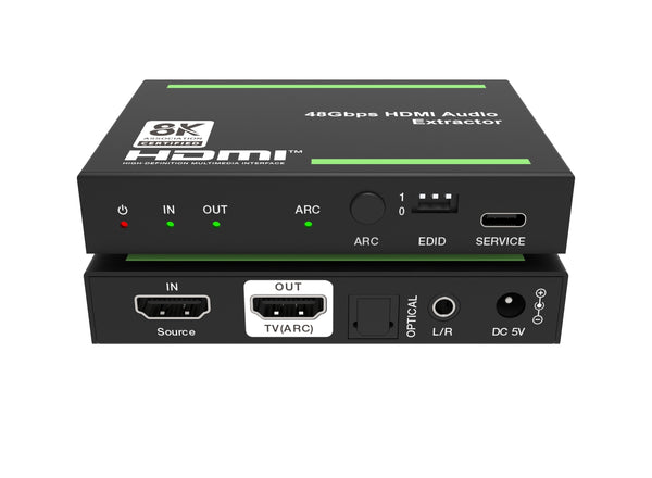 NÖRDIC 8K HDMI 2.1 ARC Extractor - SPDIF + 3.5mm extraction, HDMI CEC Dolby Digital/DTS, Atmos, Dolby Vision, HDR10+