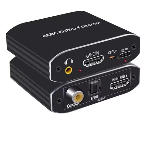 NÖRDIC 8K HDMI 2.1 eARC/ARC Extractor, HDMI eARC/ARC to HDMI 7.1CH Dolby Atmos, Coaxial, S/PDIF, AUX
