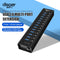 NÖRDIC 8-port powered hub USB-A 3.0 5Gbps with switch 1.2m cable aluminum black with power supply