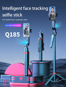 NÖRDIC AI Auto Face Tracking Selfie Stick – 360° rotation + 270° tilt, 4-in-1 phone tripod, 180 cm aluminum alloy tripod with 4 legs