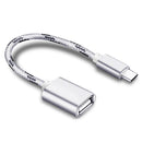 NÖRDIC A USB OTG to USBC 3.1 Gen 1 adapter aluminum 15cm silver