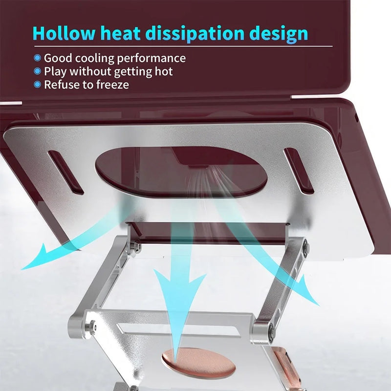 NÖRDIC Adjustable Three-Layer Aluminum Laptop Stand for Computers up to 17"