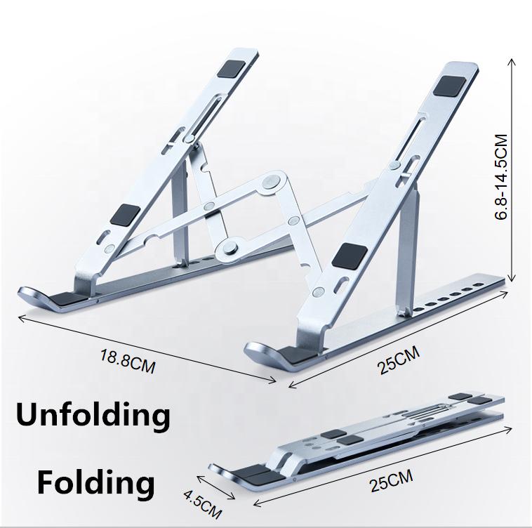 NÖRDIC Aluminum Set Adjustable Portable Tablet foldable and Mobile Phones Laptop Holder Stand Space Gray