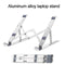 NÖRDIC Aluminum gear adjustable folding laptop tablets and mobile phones laptop holder stand
