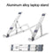 NÖRDIC Aluminum gear adjustable folding laptop tablets and mobile phones laptop holder stand