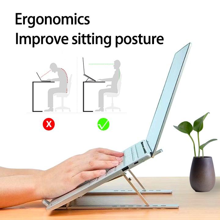 NÖRDIC Aluminum gear adjustable folding laptop tablets and mobile phones laptop holder stand