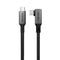 NÖRDIC Angled 1m USB4 USB-C to C nylon braided cable PD3.1 240W 40G 8K60Hz 4K144Hz gray