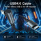 NÖRDIC Angled 25cm USB4 USB-C to C nylonbraided cable PD3.1 240W 40G 8K60Hz 4K144Hz gray