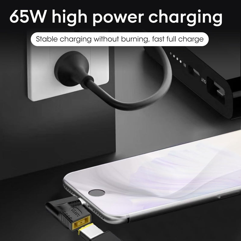 NÖRDIC Angled Lenovo Square Yellow to USB-C Adapter