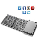 NÖRDIC Bluetooth 5.0 Folding Keyboard with Touchpad 64 Keys Multipairing IOS Android Windows US Layout