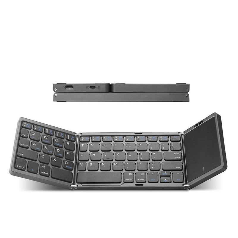 NÖRDIC Bluetooth 5.0 Folding Keyboard with Touchpad 64 Keys Multipairing IOS Android Windows US Layout