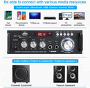 NÖRDIC Bluetooth 5.0 Stereo amplifier 2x40W AUX / USB / BT Audio amplifier with FM 2xMIC input