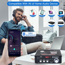 NÖRDIC Bluetooth 5.0 Stereo amplifier 2x40W AUX / USB / BT Audio amplifier with FM 2xMIC input