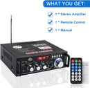 NÖRDIC Bluetooth 5.0 Stereo amplifier 2x40W AUX / USB / BT Audio amplifier with FM 2xMIC input
