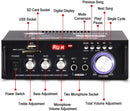 NÖRDIC Bluetooth 5.0 Stereo amplifier 2x40W AUX / USB / BT Audio amplifier with FM 2xMIC input