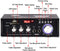 NÖRDIC Bluetooth 5.0 Stereo amplifier 2x40W AUX / USB / BT Audio amplifier with FM 2xMIC input