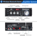 NÖRDIC Bluetooth 5.0 Stereo amplifier 2x40W AUX / USB / BT Audio amplifier with FM 2xMIC input