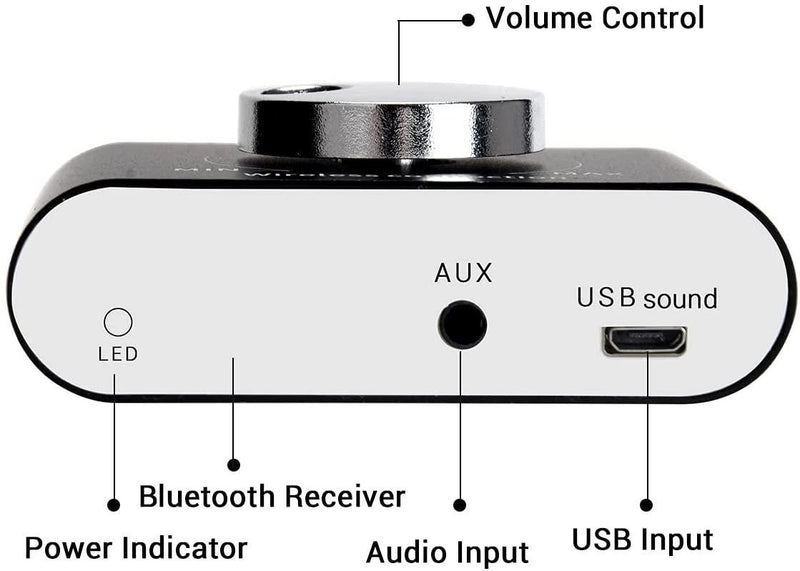 NÖRDIC Bluetooth 5.0 Stereo amplifier digital Audio Class D amplifier 2x50W AUX/USB/BT silver
