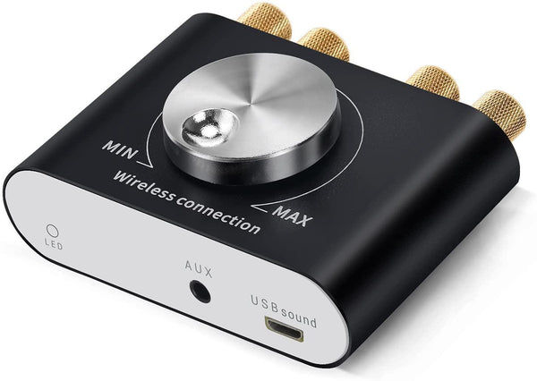NÖRDIC Bluetooth 5.0 Stereo amplifier digital Audio Class D amplifier 2x50W AUX/USB/BT silver