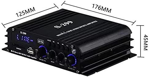 NÖRDIC Bluetooth 5.0 stereo 2.1 amplifier 4X40W + 50W RMS amplifier 2 speakers and subwoofer with USB and SD media player input