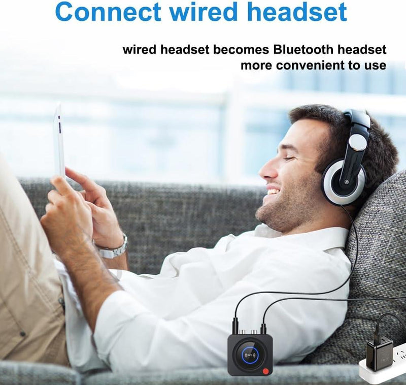 NÖRDIC Bluetooth 5.1 receiver, with NFC, TF card slot, 3.5mm AUX/RCA, Low latency wireless audio adapter for home music streaming stereo system