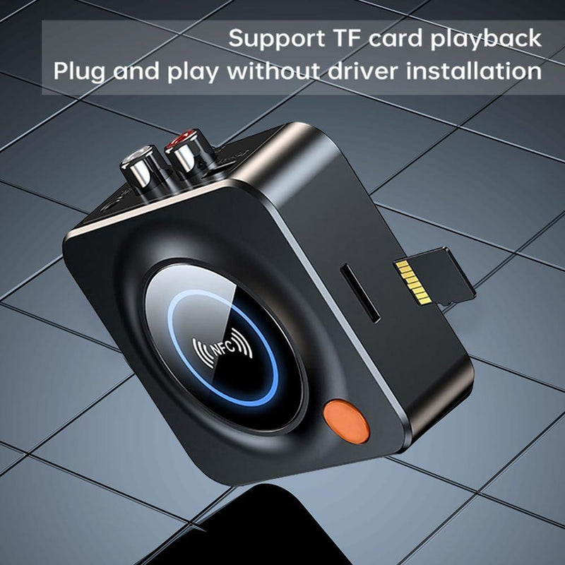 NÖRDIC Bluetooth 5.1 receiver, with NFC, TF card slot, 3.5mm AUX/RCA, Low latency wireless audio adapter for home music streaming stereo system