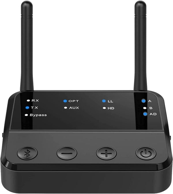 NÖRDIC Bluetooth 5.2 trådlös sändare dual link mottagre DAC Qualcomm aptXLL aptX HD 3.5mm AUX RCA optisk