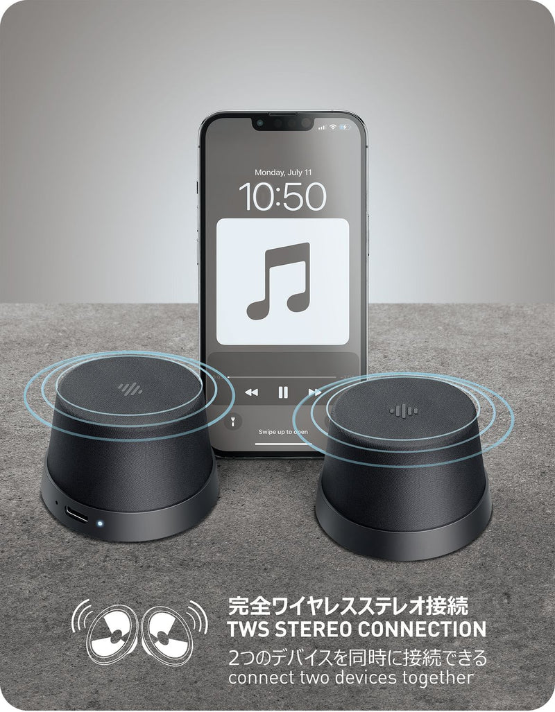 NÖRDIC Bluetooth 5.3 speaker with magnet 3W IPX6 black