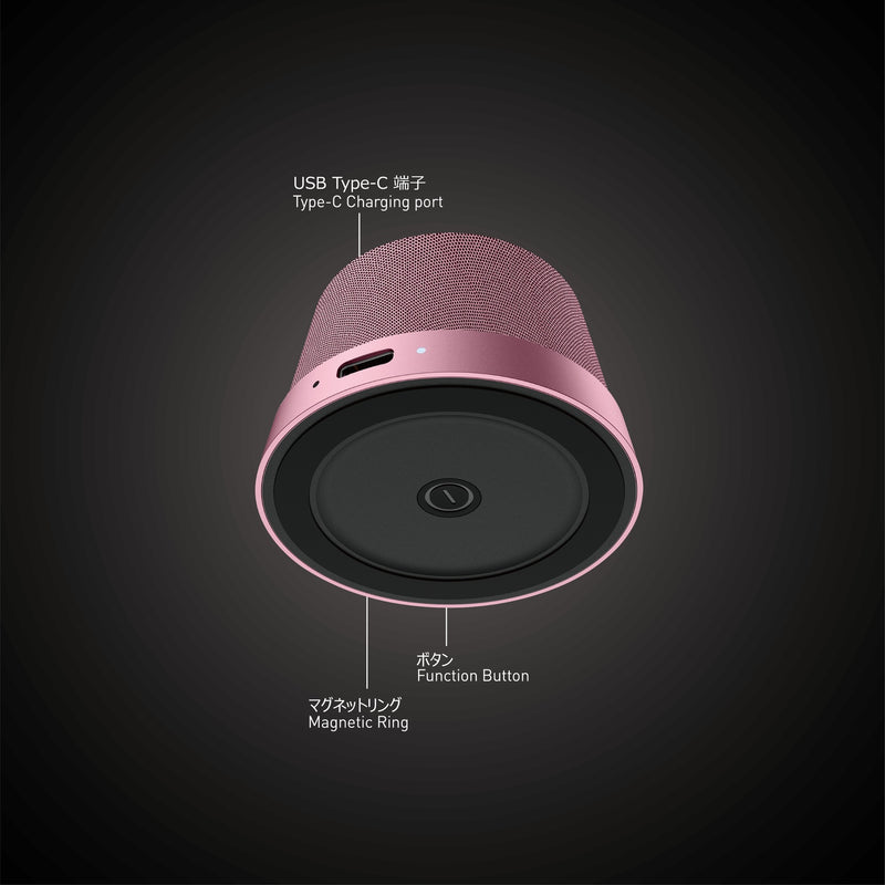 NÖRDIC Bluetooth 5.3 speaker with magnet 3W IPX6 pink
