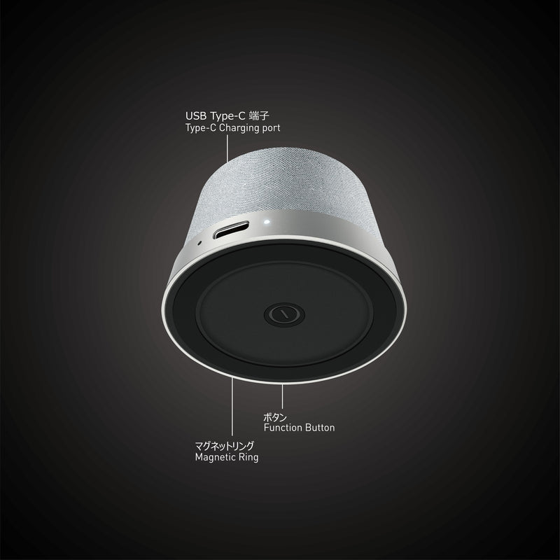 NÖRDIC Bluetooth 5.3 speaker with magnet 3W IPX6 silver