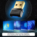 NÖRDIC Bluetooth 6.0 Wireless Bluetooth Dongle Receiver, Plug and Play, Windows 11/10/8.1, for Controller, Headphone, Keyboard, Mouse