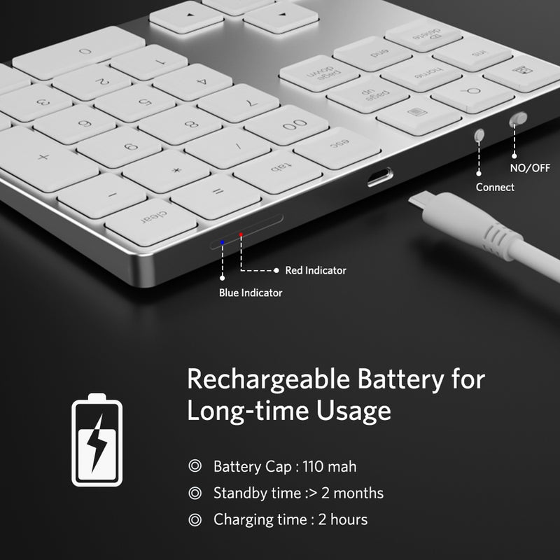NÖRDIC Bluetooth numeric keyboard 34keys Windows iOS Android