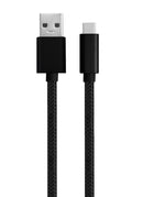 NÖRDIC C 3m USB cable to the USB A USB3.1 Gen1 fast charge 60W 5Gbps 3A, Nylon Braided black