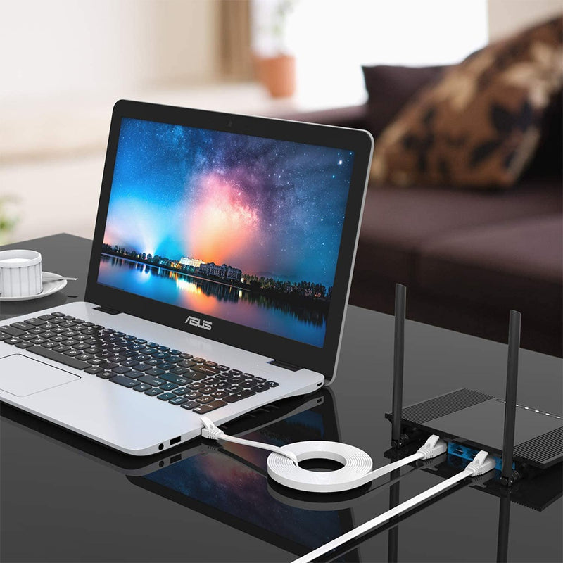 NÖRDIC CAT6 U / UTP FLAT Network Cable 3M 250MHz Bandwidth and 10GBPS Transmission Rate White