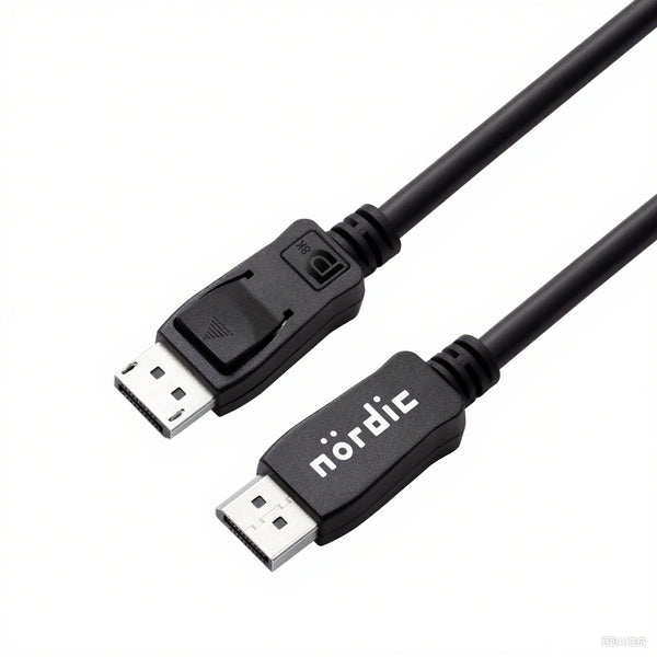 NÖRDIC CERTIFIED CABLES 3m nylon braided DisplayPort Cable 1.4 UHD 8K60Hz 4K144Hz HBR3 32.4Gbps 10-bit HDR PVC