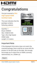 NÖRDIC CERTIFIED CABLES 50 cm Ultra High Speed HDMI 2.1 Cable, 8K@60Hz, 4K@120Hz, 48Gbps, Dynamic HDR, eARC, VRR, Dolby Atmos, Nylon Braided, Gold-Plated