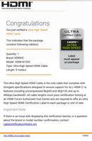 NÖRDIC CERTIFIED CABLES 5m Ultra High Speed HDMI 2.1 8K 60Hz 4K 120Hz 48Gbps Dynamic HDR eARC VRR Gold Plated Connectors