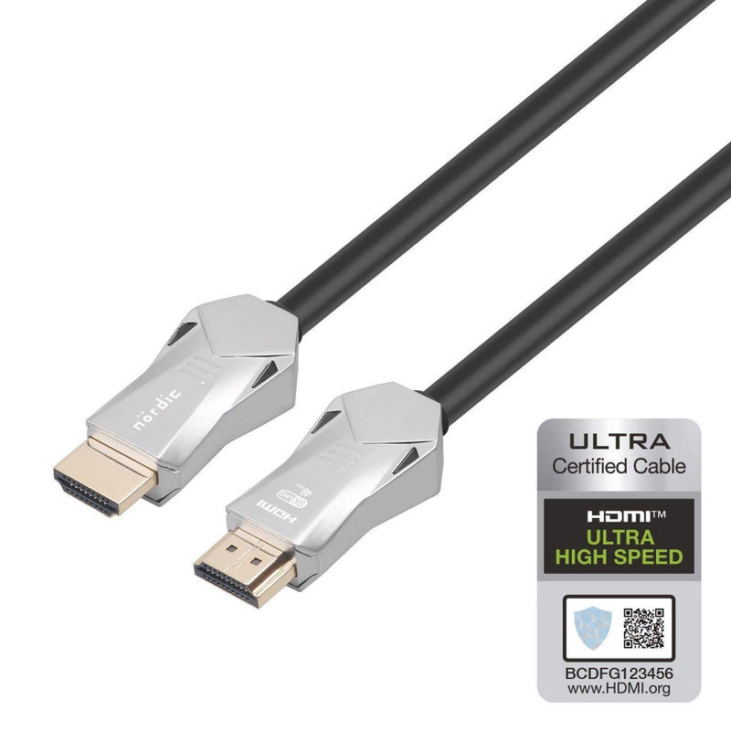 NÖRDIC CERTIFIED CABLES 5m Ultra High Speed ​​HDMI 2.1 8K 60Hz 4K 120Hz 48Gbps Dynamic HDR eARC VRR Gold Plated Connectors
