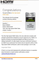 NÖRDIC CERTIFIED CABLES 5m Ultra High Speed ​​HDMI 2.1 8K 60Hz 4K 120Hz 48Gbps Dynamic HDR eARC VRR Gold Plated Connectors
