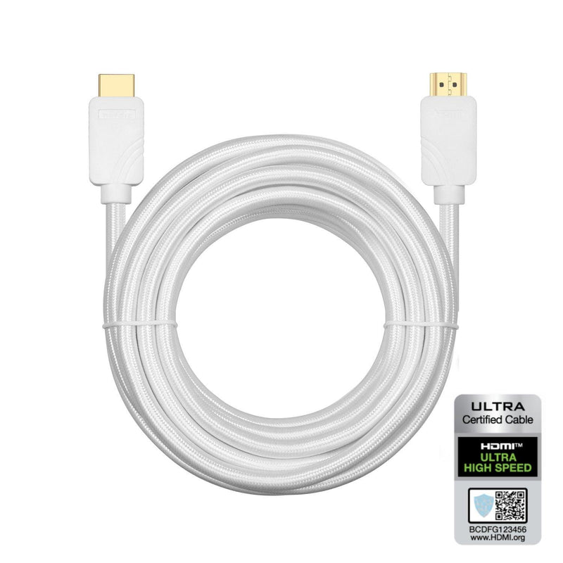 NÖRDIC CERTIFIED CABLES Certified 5M Ultra High Speed HDMI 2.1 8K 60Hz 4K 120Hz 48Gbps Dynamic HDR EARC VRR Nylon Braided Cable Gold Plated