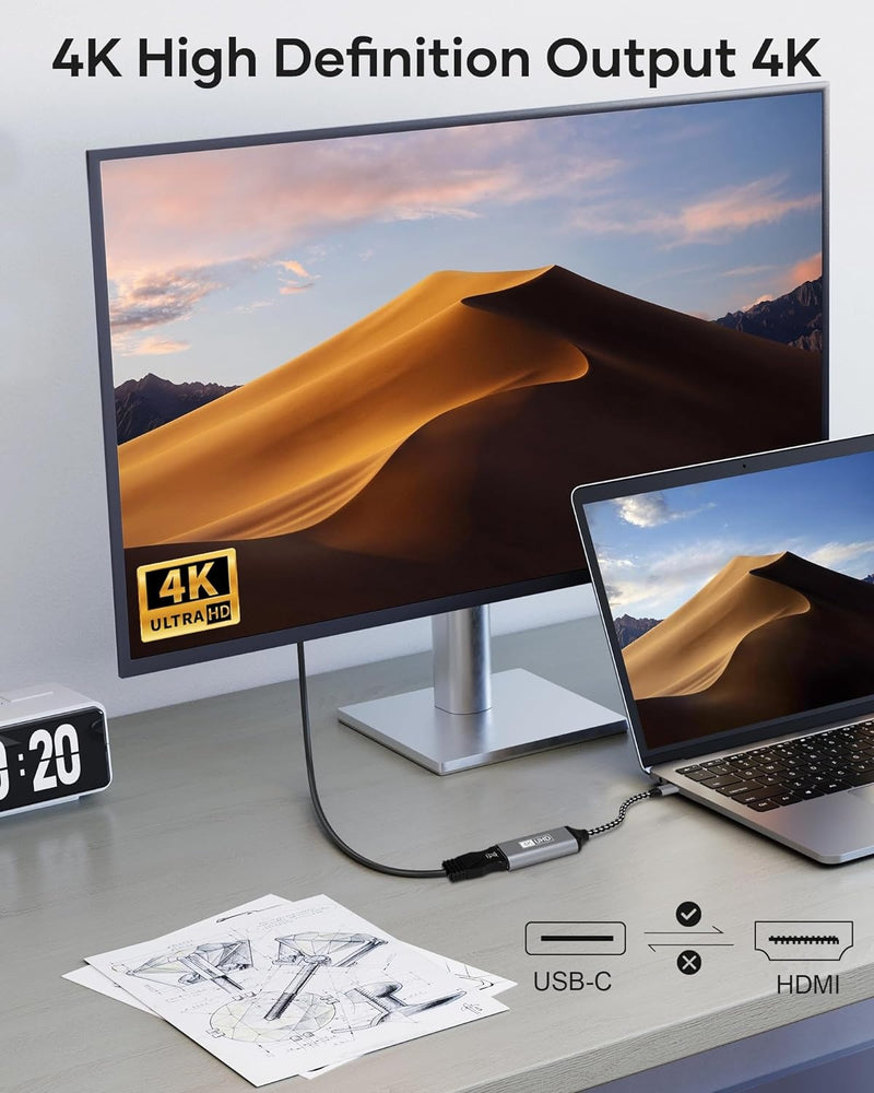 NÖRDIC C USB to HDMI Adapter 4K at 30Hz 10cm black